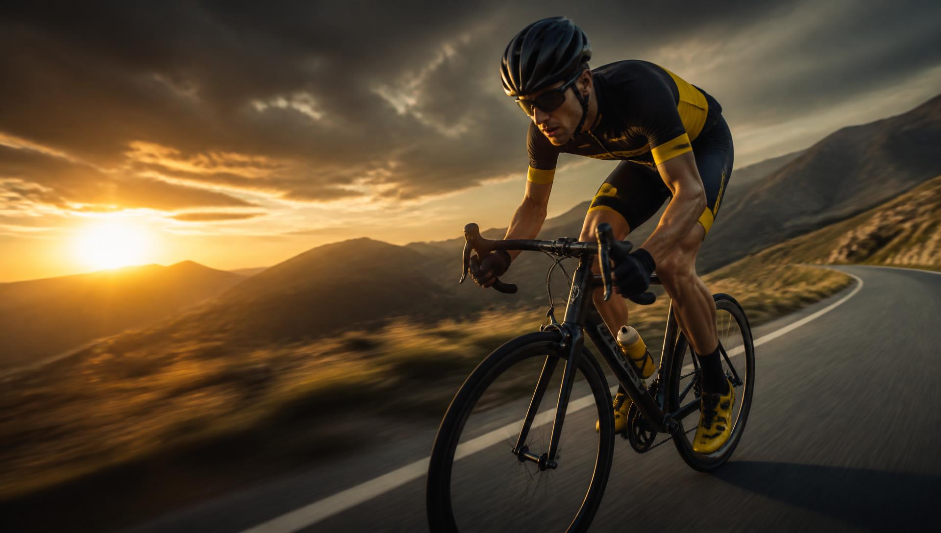 Ciclista pedalando com equipamento DESSIO SPORT BIKE